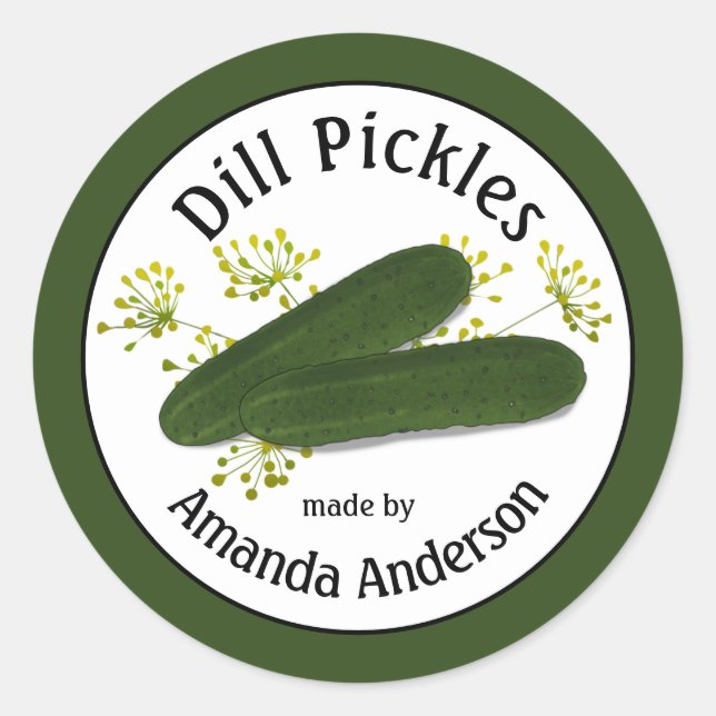 Dill Pickles 3" Adesivo Redondo Clássico (Frente)