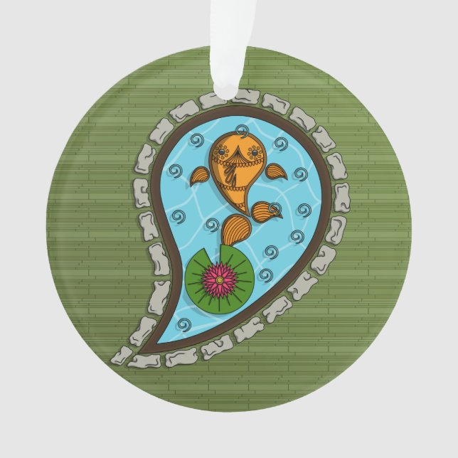 Dimensiona o Ornamento Acrílico de Peixe Goldfish (Frente)