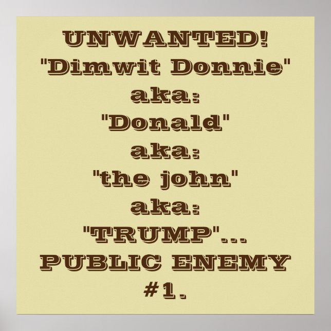 "Dimwit Donnie" Trump, inimigo público #1 poster (Frente)