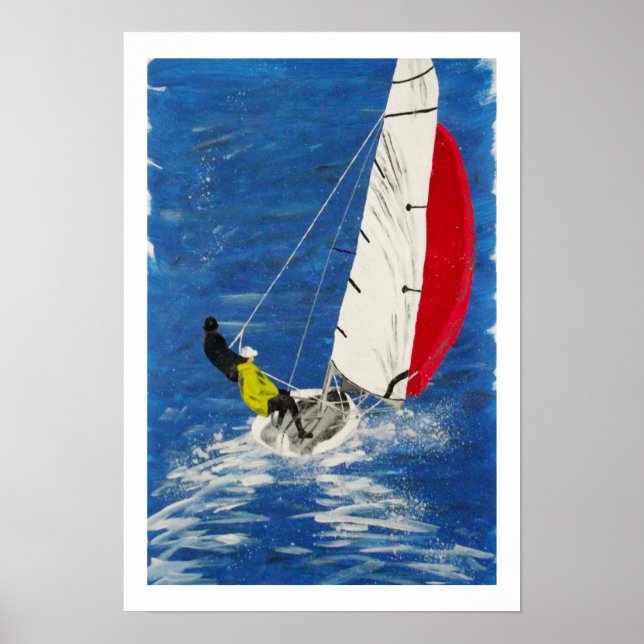 Dinghy Sailing Art Poster (Frente)