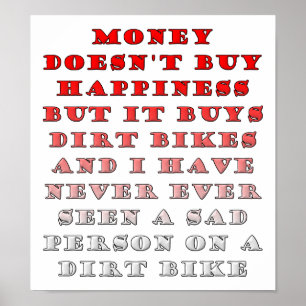 Dinheiro Compra Motocicletas Poster Divertido