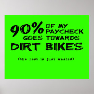 Dinheiro Desperdiçado Bicicletas de Terra Poster d