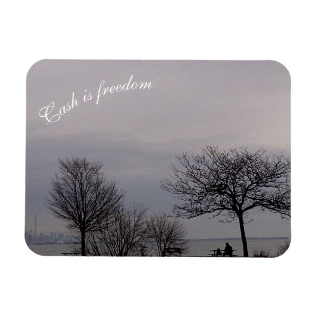 Dinheiro é liberdade, ímã flexível por RoseWrites (Horizontal)