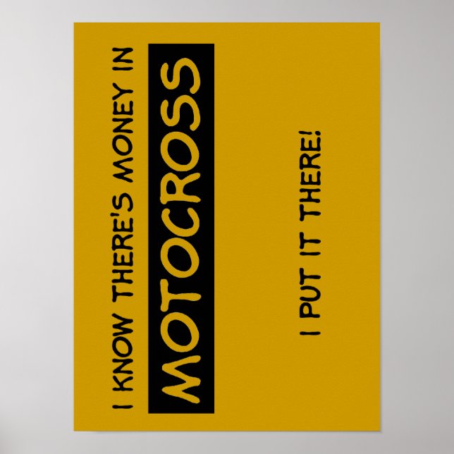 Dinheiro Em Motocross Dirt Bike Poster (Frente)