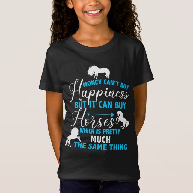 Dinheiro pode Comprar Cavalos Camisa Azul (Frente)