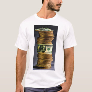 "Dinheiro se move: Camisa branca com Impressão de
