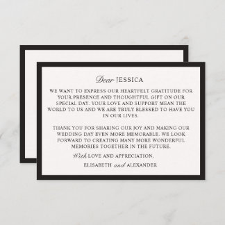 Dinheiro Velho, Cartões de agradecimentos De Casam