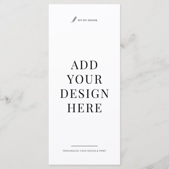 Dinner Menu Printing 4x9" Upload Your Design (Frente)