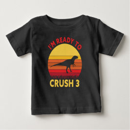 Dino Birthday Pronto para Esmagar 3 Camisas