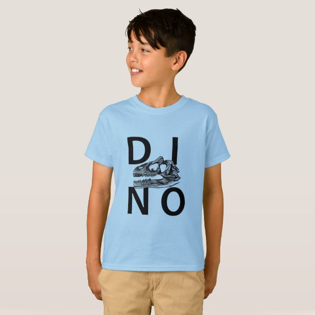 DINO - Camisa T-Shirt INTEL®, azul-clara, para cri (Frente Completa)
