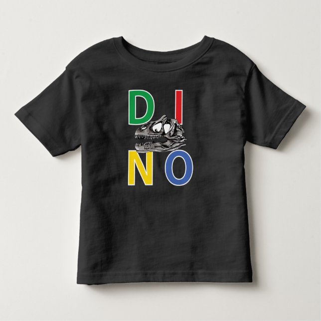 DINO - Camiseta Negra Toddler Fine Jersey (Frente)