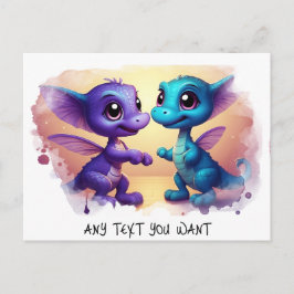 *~* Dino Dance AP48 CONVITE FOTO Dragão Cartão Pos