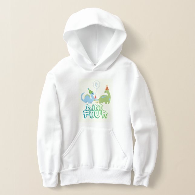 Dino Four Birthday Hoodie (Postura )