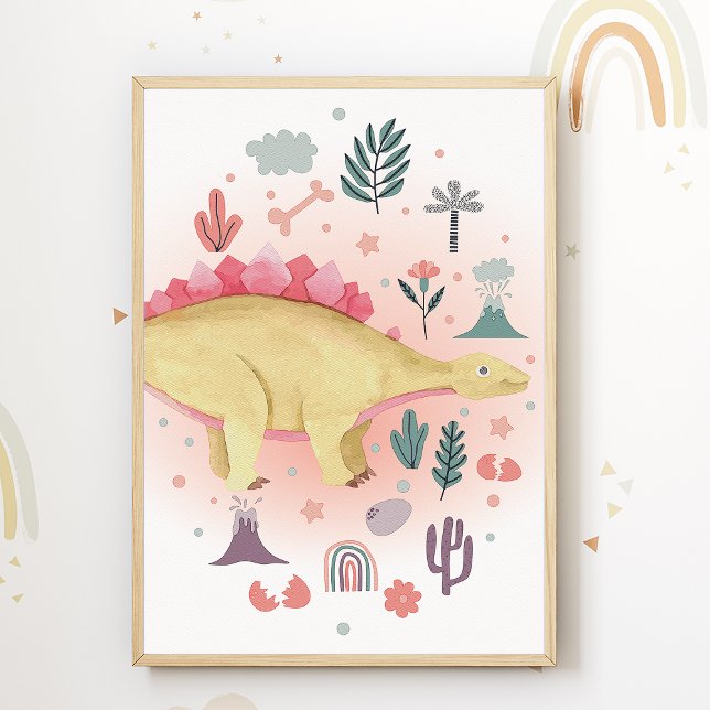 Dino Nursery Impressão Dinossaur Kids Room Poster (Criador carregado)