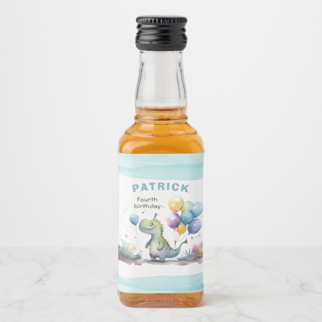 Dino Party Watercolor Boy Blue Birday (Frente)