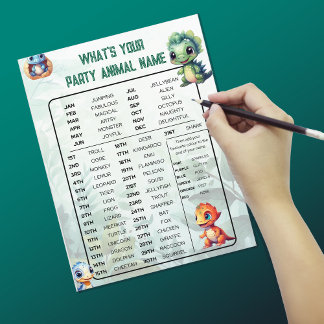 Dino Roar Que Folha De Jogo Da Festa Animal?