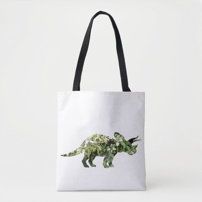 Dino Vegetais Foto Colagem Tote Bag (Frente)