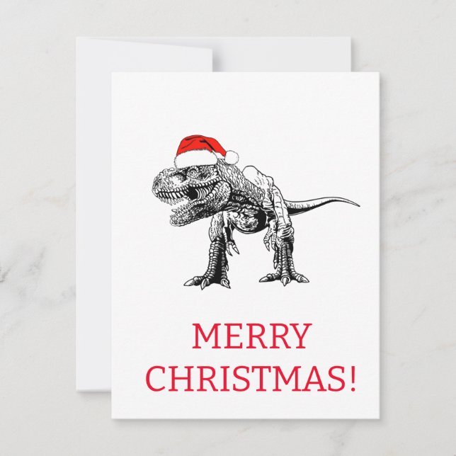 DINOSAUR COM CARTÃO DE NATAL SANTA HAT (Frente)