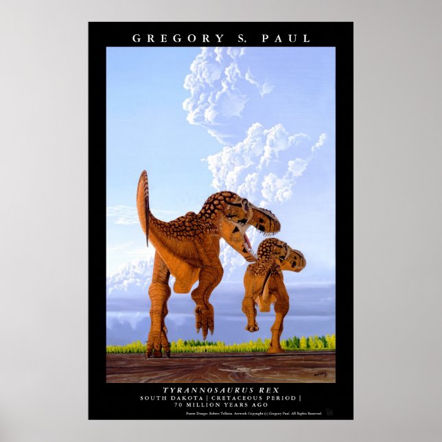 Dinosaur Poster Tyrannosaurus T rex Greg Paul (Frente)