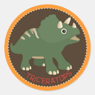 Dinosaur Triceratops Etiqueta de Topo de Aniversár