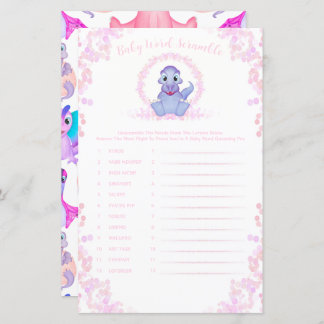 Dinossaur Bebê Dinossauro Jogo de Chá de fraldas