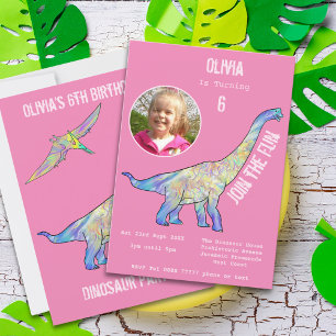 Dinossaur Brachiosaurus Girls Aniversário Foto Ro