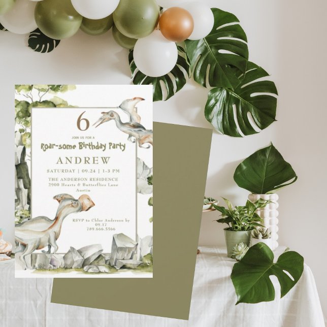 Dinossaur - Convite de aniversário Raio-Alguns (Criador carregado)