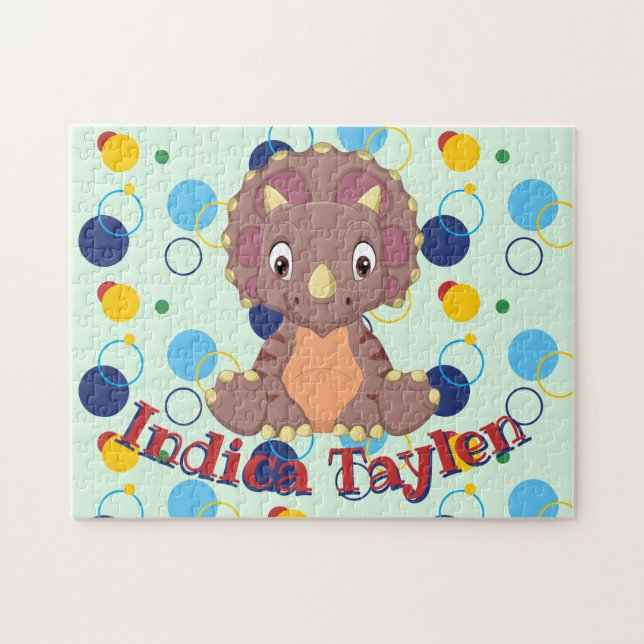 Dinossaur Jigsee Quebra-cabeça Kids Nome Jogo Apre (Horizontal)