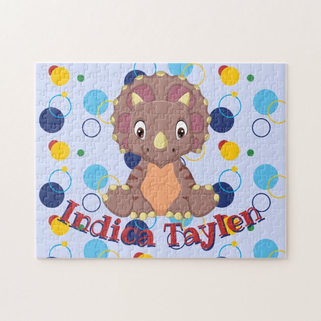 Dinossaur Jigsee Quebra-cabeça Kids Nome Jogo Apre (Horizontal)