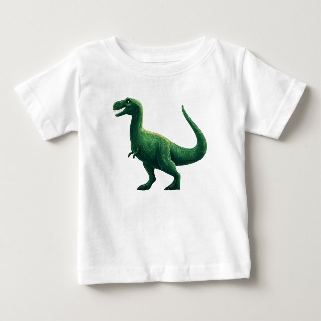 Dinossauro Azul - Camisa Dino Bonita para Crianças (Frente)