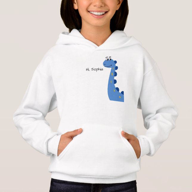Dinossauro Azul Fofo - Nome Personalizado Sophia (Frente)
