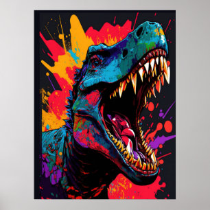 Dinossauro Azul T Rex Poster