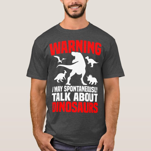 Dinossauro Camisa Engraçada Falando Sobre Dinossau (Frente)