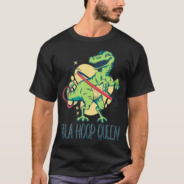 Dinossauro Dançante Hula Hoop Dinossauro Camisa T- (Frente)