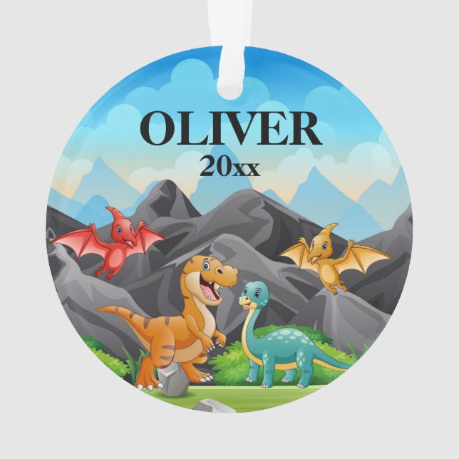 Dinossauro de Enfeites de natal para Crianças Pers (Verso)