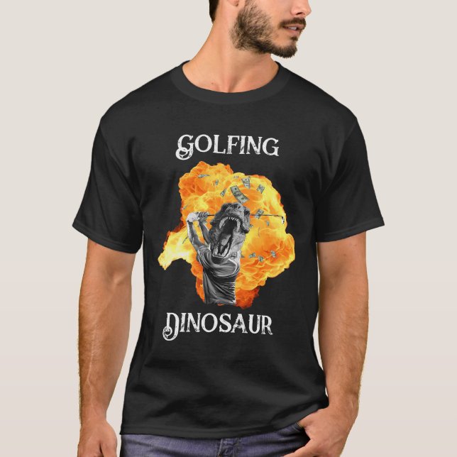 Dinossauro de Golfe - Camisa de Golfe (Frente)