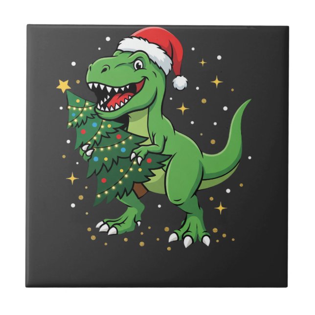Dinossauro de Natal Papai Noel T Rex (Frente)
