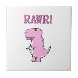 Dinossauro De T-Rex, Um Cartoon Rosa E Grito