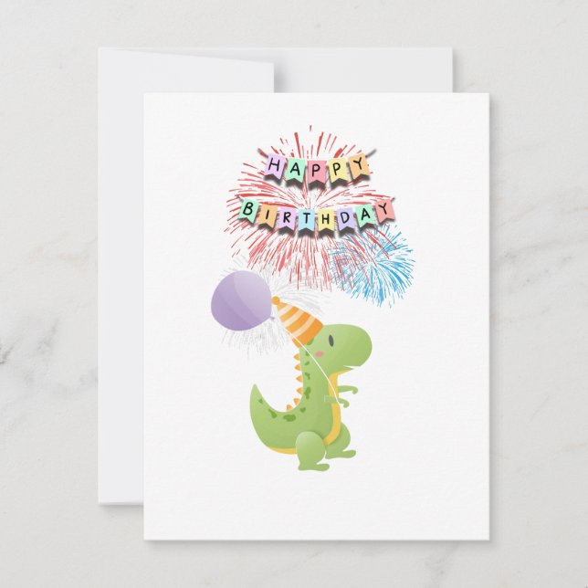 Dinossauro e Cupcake Aniversário (Frente)