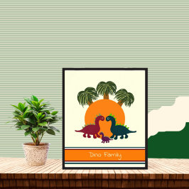 Dinossauro e poster de palmas