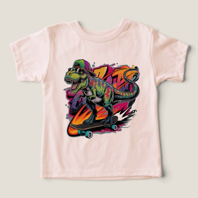 Dinossauro em um Skate (Design frontal)