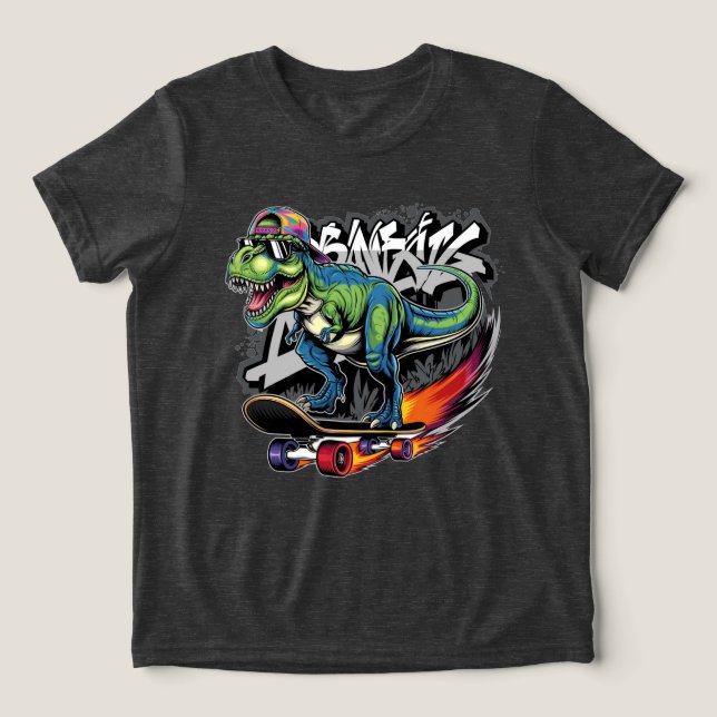 Dinossauro em um Skate (Design frontal)
