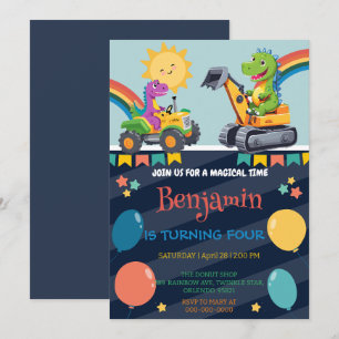 Dinossauro engraçadinho trator de balão Volta para