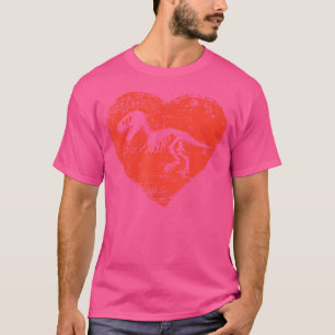 Dinossauro Esqueleto Camisa Amor Presente Coração 