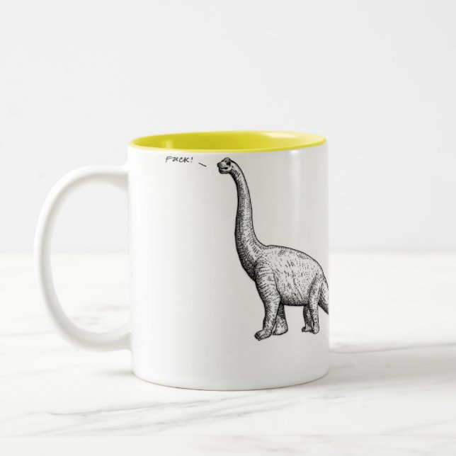 Dinossauro, F*ck, caneca animal (Esquerda)
