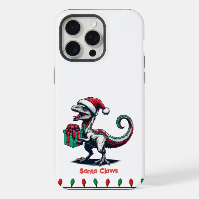 dinossauro fofo em Santa hat Otterbox Case (Verso)