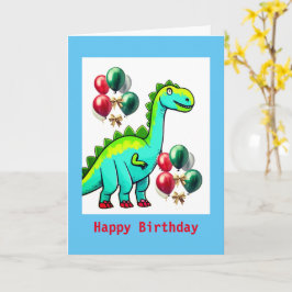 Dinossauro infantil, Cartão de Aniversário Dobrado