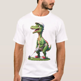 dinossauro jogando camisa de golfe dinossauro