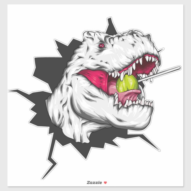 Dinossauro legal com adesivos de pirulito (Folha)