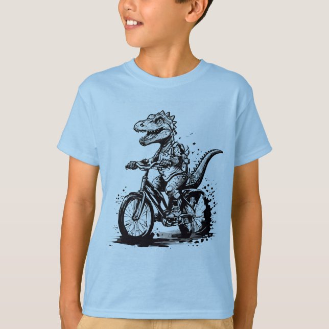 Dinossauro Moderno em Camiseta Básica para Criança (Frente)